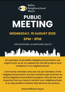 Ballito Neighbourhood Watch Public Meeting | 19 August 2026 | Ballito Village